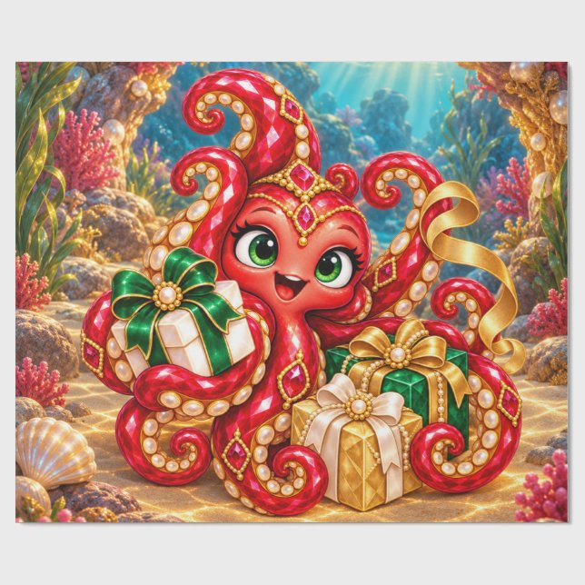 Presente Eva – Presentes de Natal sob o Mar Papel de Embrul (Aberto)