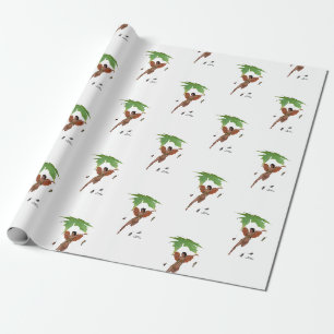 Presente Fada Gelada Com Papel De Molho De Asas Marrons