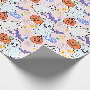 Presente Fantasmas bonitos com papel de moldagem no Hallowe