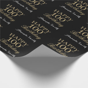 Presente Feliz 100º aniversário, Dourado papel de embrulh