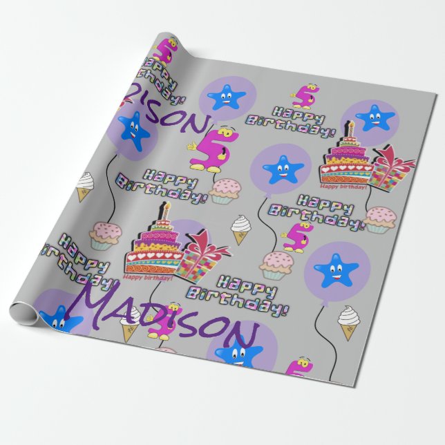 Presente Feliz 5 de Aniversário, Molhando Balões de Papel # (Desenrolado)