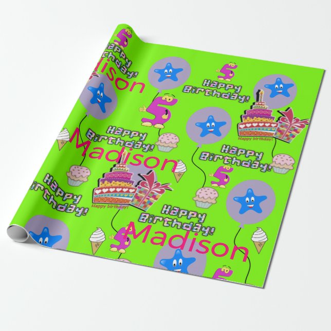 Presente Feliz 5 de Aniversário, Molhando Balões de Papel # (Desenrolado)