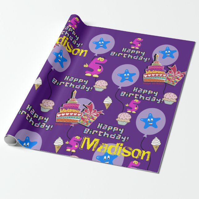 Presente Feliz 5 de Aniversário, Molhando Balões de Papel # (Desenrolado)