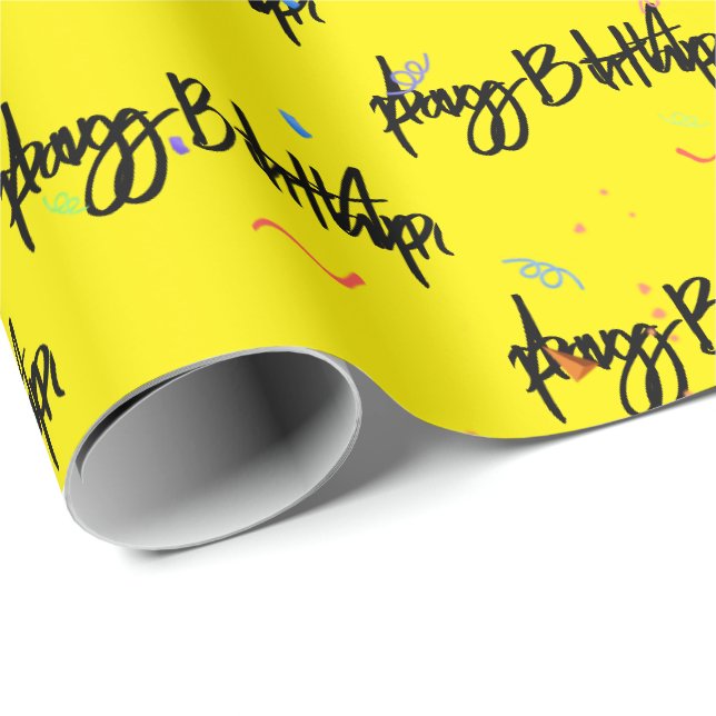 Presente Feliz Aniversário Confetti no Papel de Embalagem A (Ponta do rolo)