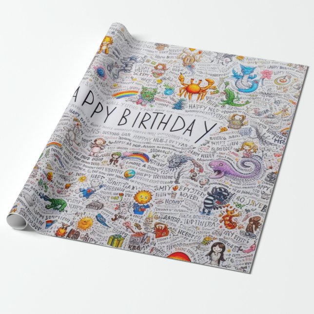 Presente Feliz Aniversário de Papel (Desenrolado)