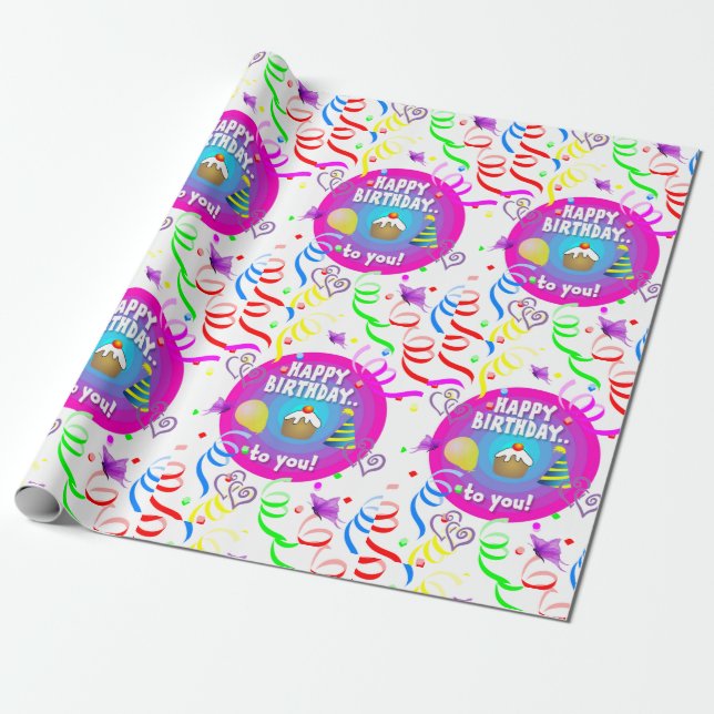 Presente Feliz Aniversário de Papel (Desenrolado)
