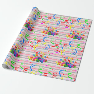Presente Feliz Aniversário Enrolando Folha de Papel