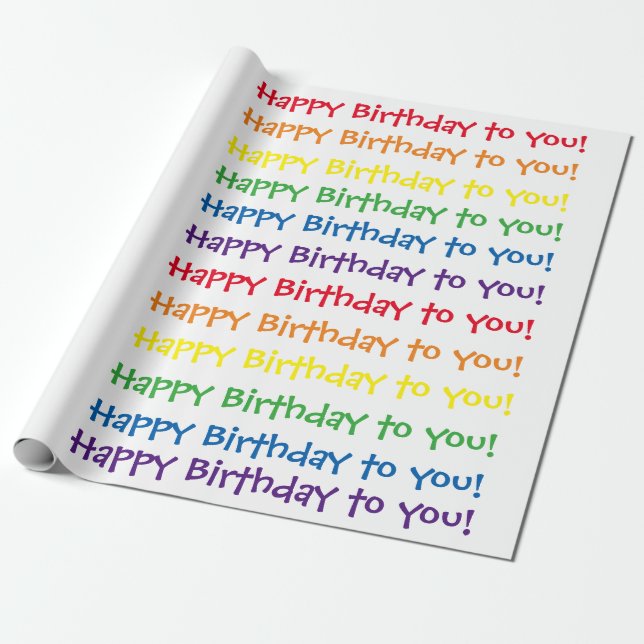 Presente Feliz aniversário papel de envolvimento - (Desenrolado)