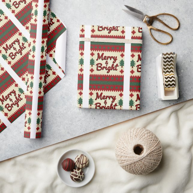 Presente Feliz e papel de ondulação de natal retrorreflecto (Artesanato)