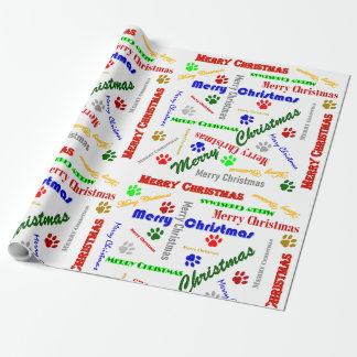 Presente Feliz Natal e Papel de Embalagem para Canas de Cãe