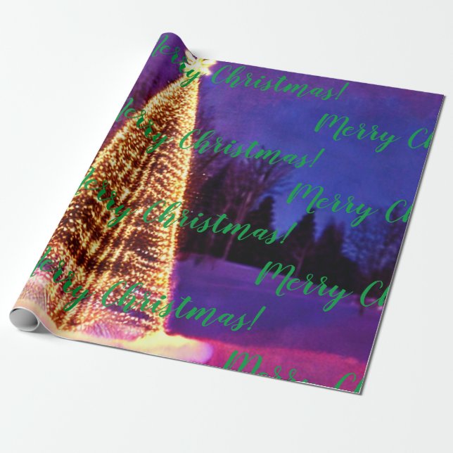 Presente Feliz Natal! Papel de empacotamento (Desenrolado)