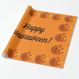 Presente Feliz papel de embrulhamento do Jack-O-Lanterns