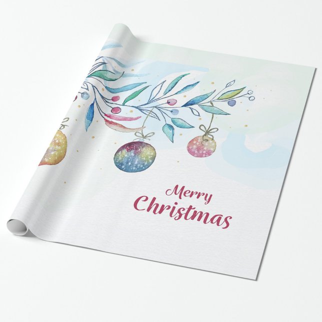 Presente Feliz papel de moldagem de Natal (Merry Christmas Holiday Ornaments Wrapping Paper!  )