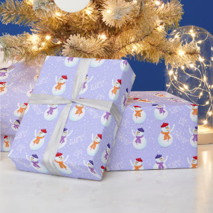 Presente Feliz Snowmen, Feriados de inverno, Papel de embru
