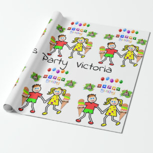 Presente Feliz Sorvete de Papel de Embalagem de Aniversário