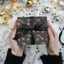 Presente Feriado elegante de papel para enrolar o Natal gót