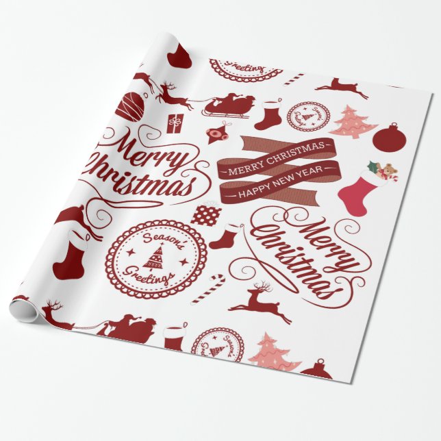 Presente Festivo Feriado Feliz Papel de Molho de Natal (Desenrolado)