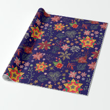 Festivo Floral Natal - Papel de enrolamento de fes