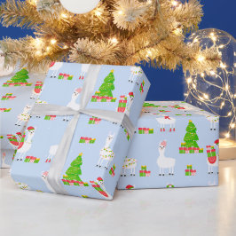 Presente Festivo Llama Papel de Moldagem de Natal