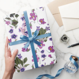 Presente Festões 30" floral das violetas x 6' papel de