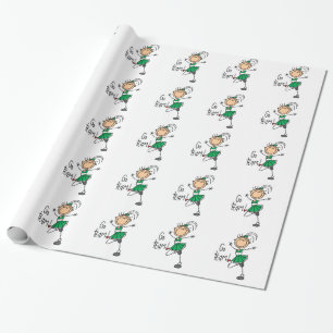 Presente Figura verde papel da vara de envolvimento do