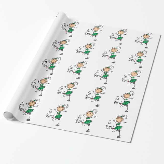Presente Figura verde papel da vara de envolvimento do (Desenrolado)