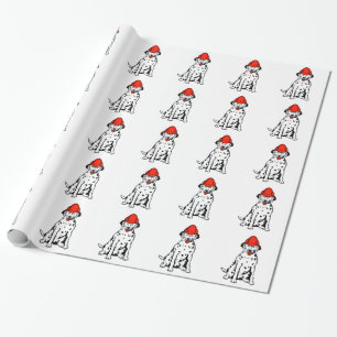 PRESENTE FIREDOG DO DALMATIAN DO PAPEL DE ENVOLVIMENTO
