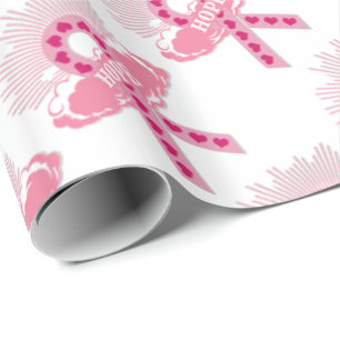 Presente Fita cor-de-rosa do papel de envolvimento branco