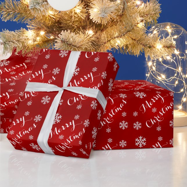 Presente Floco de neve Feliz Papel De Molho De Natal Em Ver (Feriados)