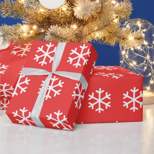 Presente Floco de neve Papel Vermelho de Molho de Natal (Feriados)