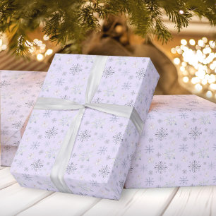Presente Flocos de neve de inverno Violeta Papel de molhaçã