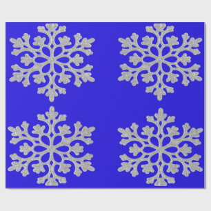 Presente Flocos de neve em papel de enrolamento azul