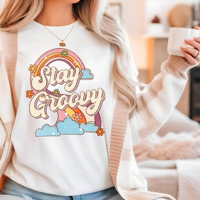 Presente Flor de Arco-íris Retro Fique Groovy (Criador carregado)