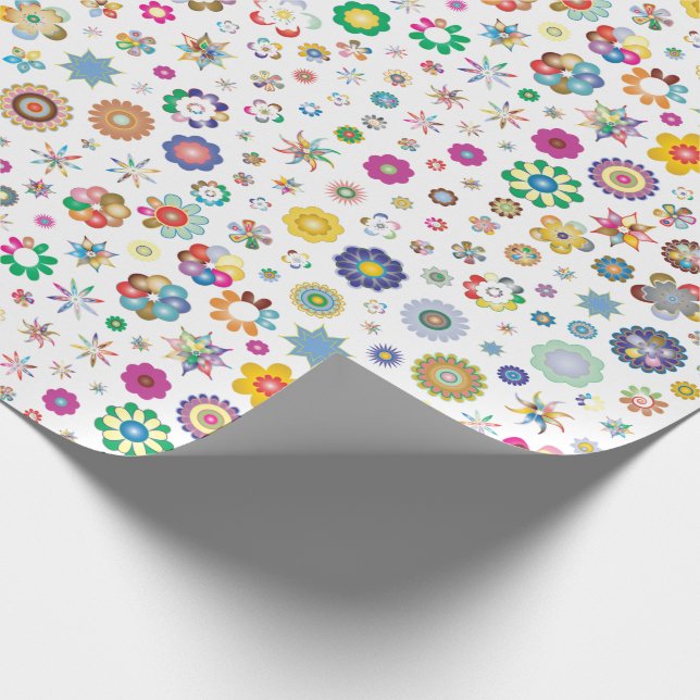 Presente Flores bonito - papel de embalagem colorido (Ponta)