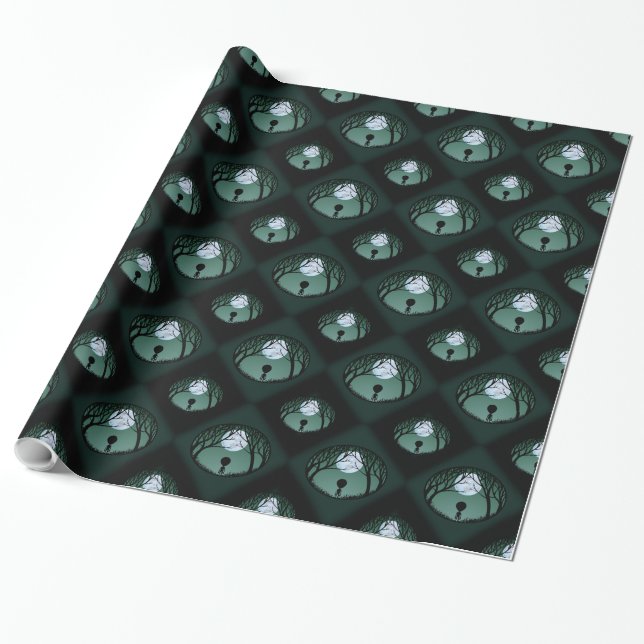 Presente Folha de Natal de alienígena de Papel de Enrolado  (Desenrolado)