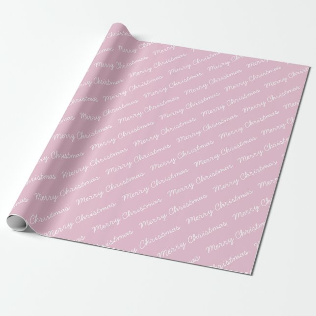 Presente Folha de Natal Feliz Papel de Mola Rosa Bebida (Desenrolado)