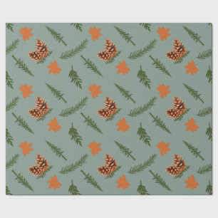 Presente Folha de outono e Pinecone - Arte de Papel Molhant