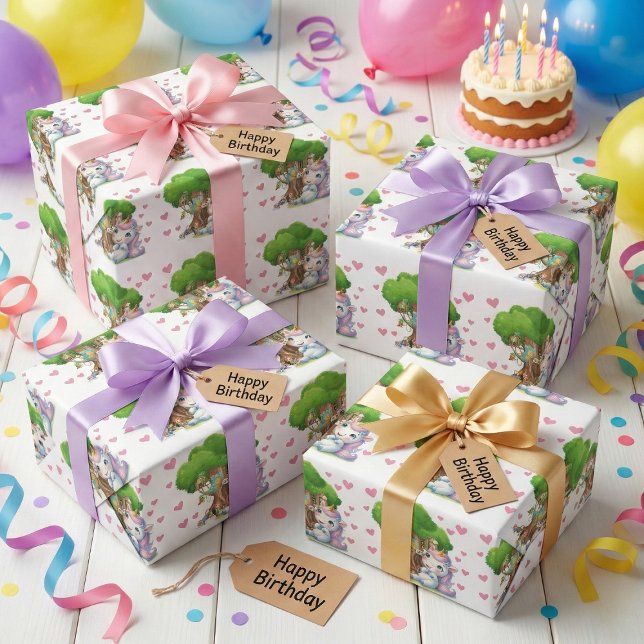 Presente Folha de Papel de Moldagem de Amigos Unicorn e Woo (Criador carregado)