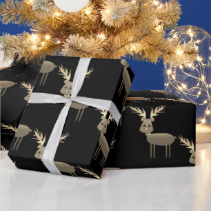 Presente Folha de papel de moldagem de natal de cervo preto