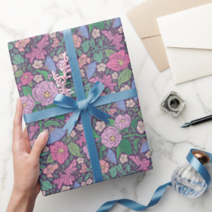 Presente Folha de papel roxa, dia de as mães, cor-de-rosa F