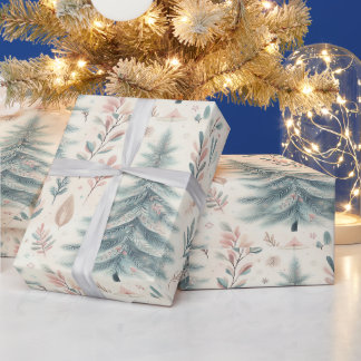 Presente Folhagem de inverno Papel de embalagem de Natal