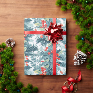 Presente Folhagem festiva Papel de embalagem de Natal