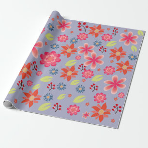 Presente Folhas de Papel de Moldagem de Padrão Floral Brilh