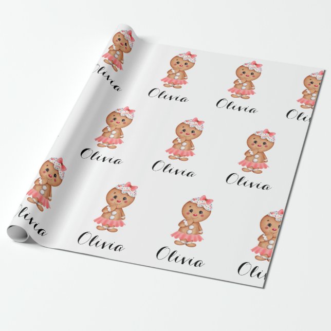Presente folhas de papel para embalagem de pão de gengibre (Desenrolado)