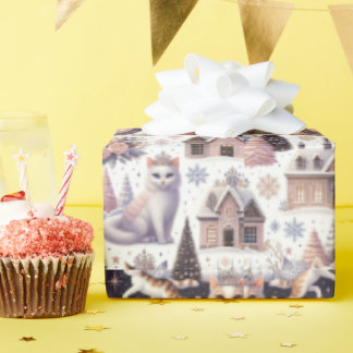 Presente Gatinhos com papel de enrolamento de Tiaras com es