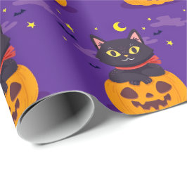 Presente Gato bonitinho em papel de enrolação
