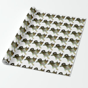 Presente Gato com papel de envolvimento do laço