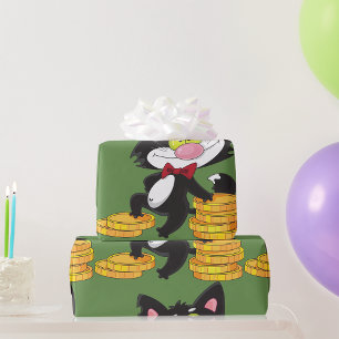 Presente Gato com papel de moldagem de dinheiro