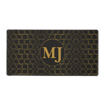 Presente Geométrico Dourado com Monograma Personal
