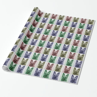 Presente German shepherd todo o papel de envolvimento da